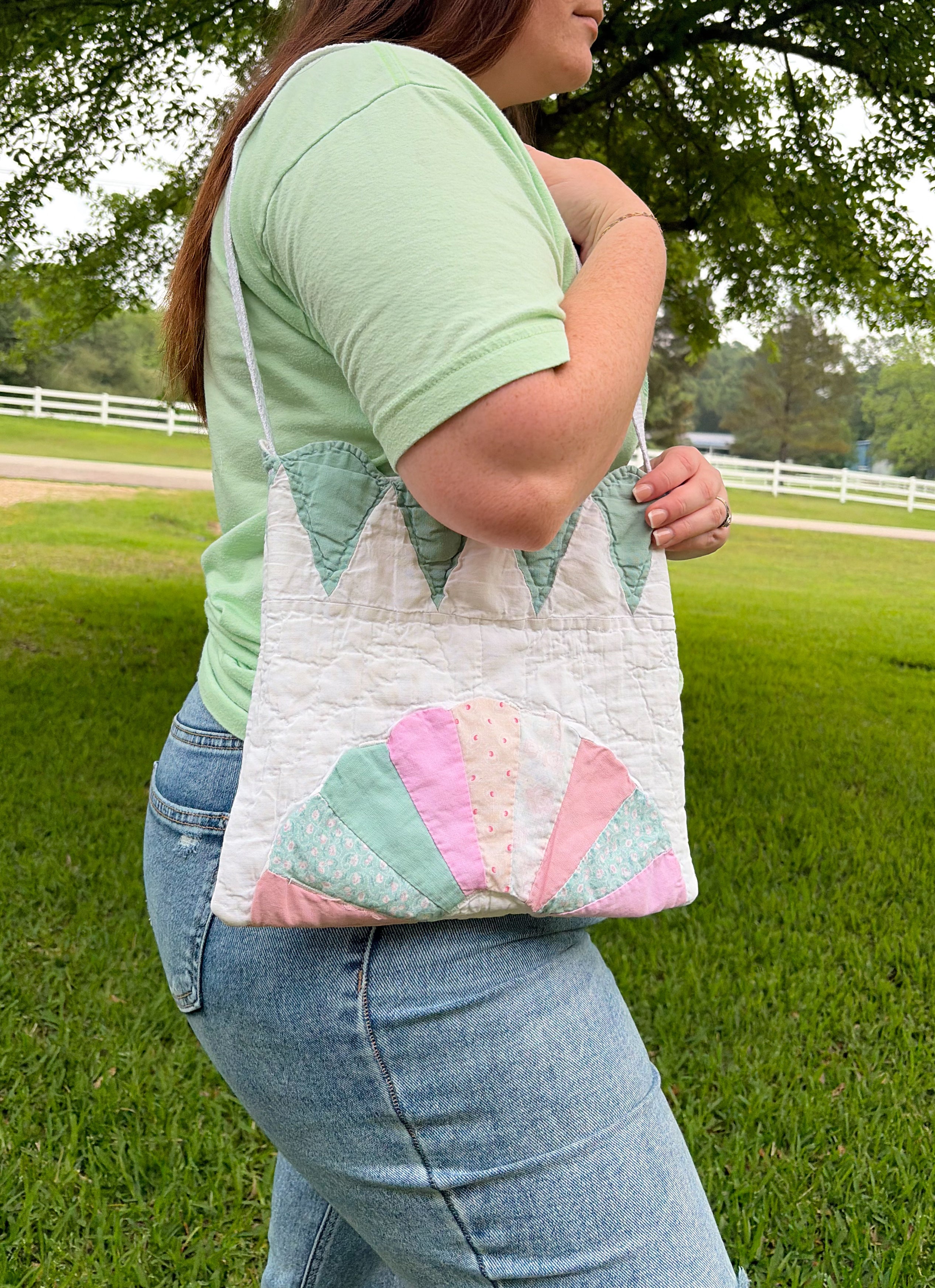 Vintage quilted tote