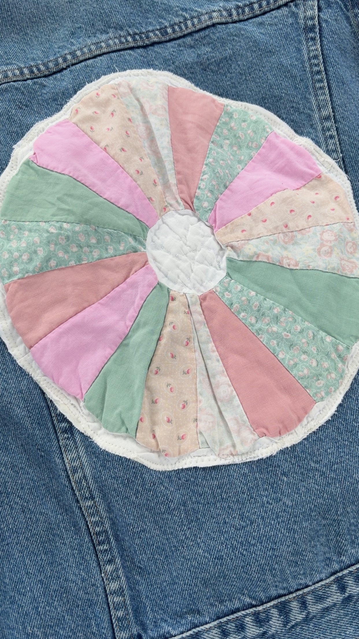 Youth XL upcycled denim jacket