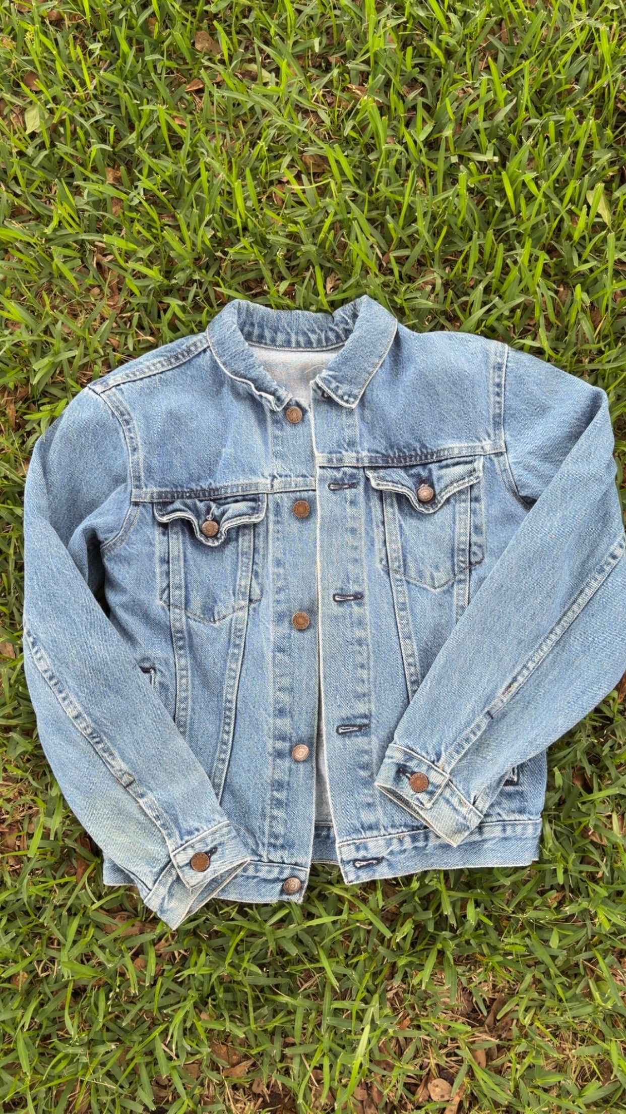 Youth XL upcycled denim jacket