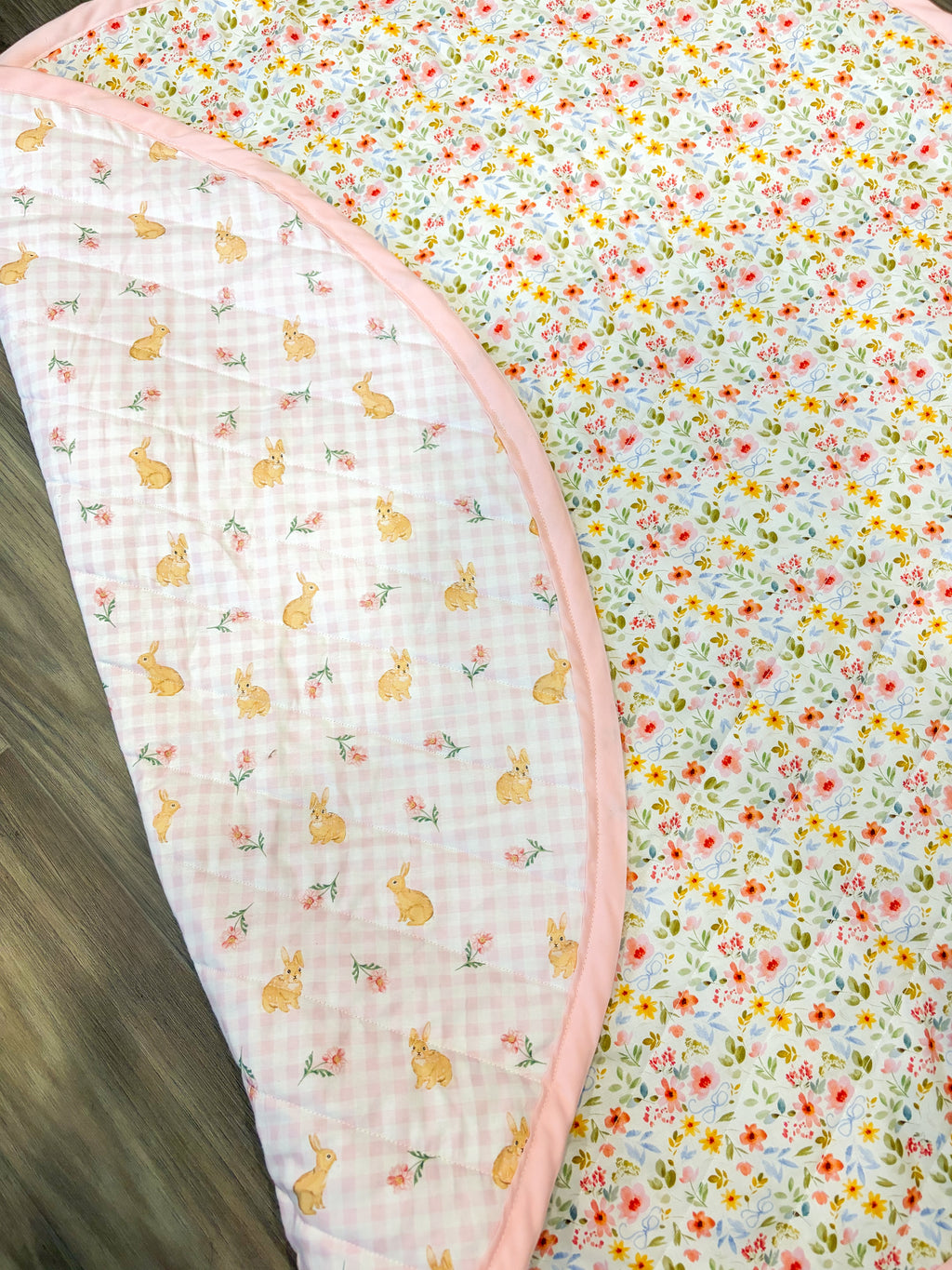Quilted baby play mat